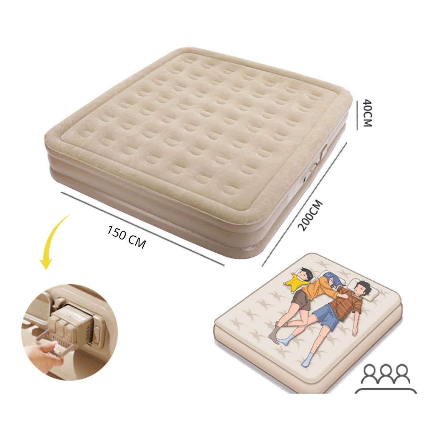 Colchón Inflable Dúo con Bomba Integrada